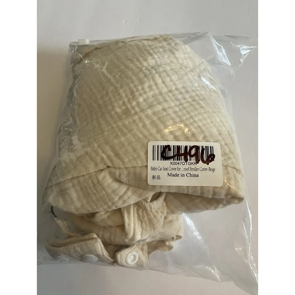 Unbranded Car Seat Cover Baby OS Beige New Muslin Canopy Mesh Window C496